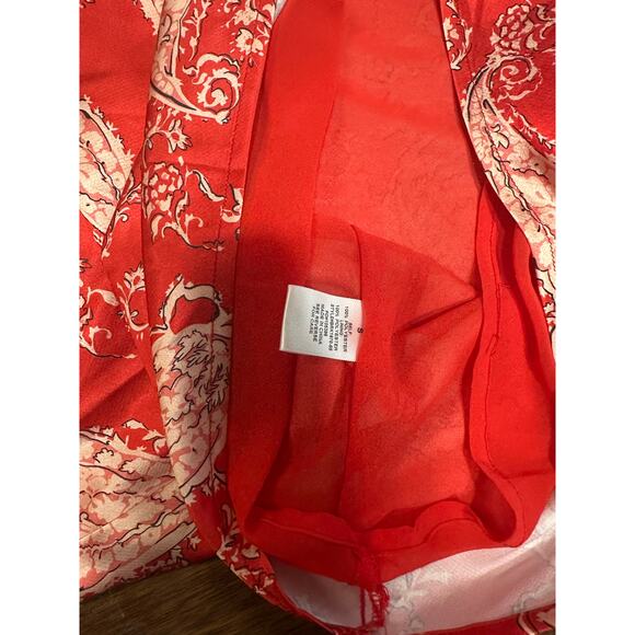 Western Y2K Coquette Babydoll Top Skirt Set Women Small Lace Paisley Boho Silky - Picture 16 of 16